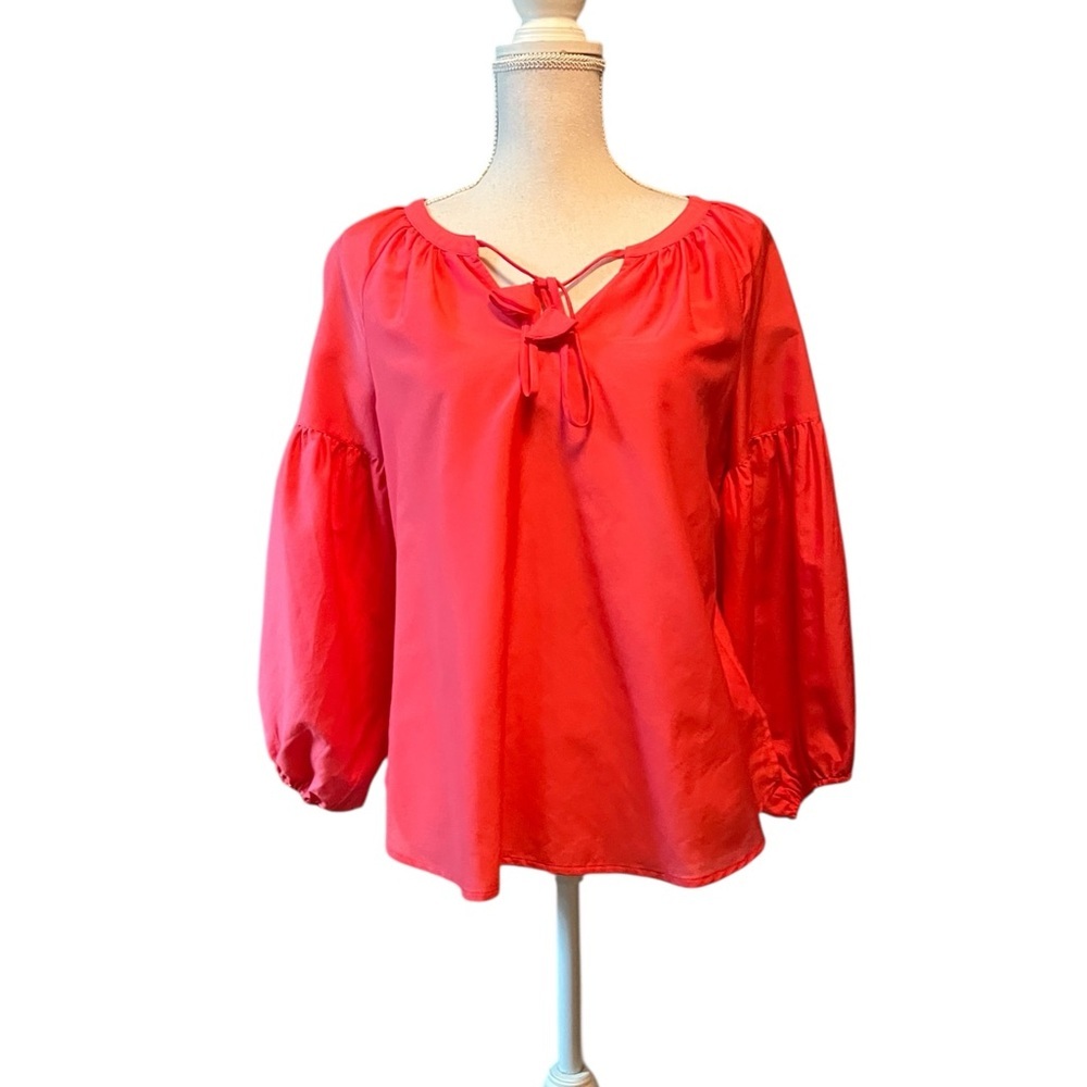 Tommy Bahama Orange Peachy Blouse with Bow Detail Size Small